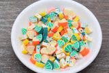 8mm citrus polymer clay beads, food clay charms for bracelets