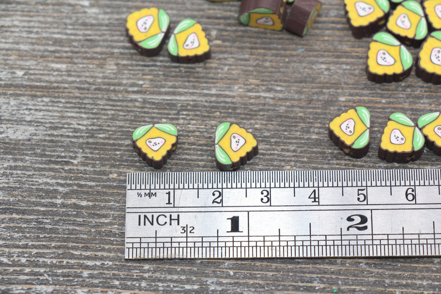 Corn Polymer Clay Beads, Kawaii Corn Cane Beads, Beads for Bracelet, Jewelry Beads #136