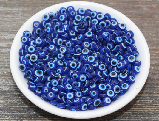 6mm Blue Eyeball Beads, Round Evil Eyeball Beads, Turkish Eye Beads, Greek Eye Beads, Acrylic Eyeball Beads #2356