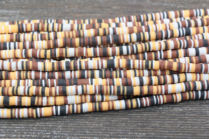 6mm Multicolored Polymer Clay Disc Beads, Mixed Color Heishi Beads, African Disc Beads, Vinyl Heishi, 16 inch Strand #411