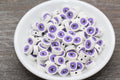 10mm purple evil eye polymer clay beads, halloween clay charms for bracelets