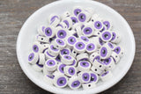 10mm purple evil eye polymer clay beads, halloween clay charms for bracelets