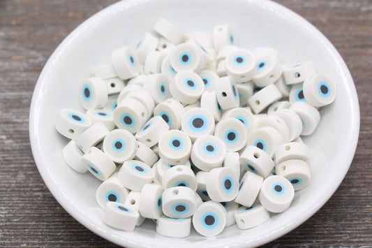 Evil Eye Polymer Clay Beads, Round Evil Eye Fimo Cane Beads, Evil Eye Clay Beads #115