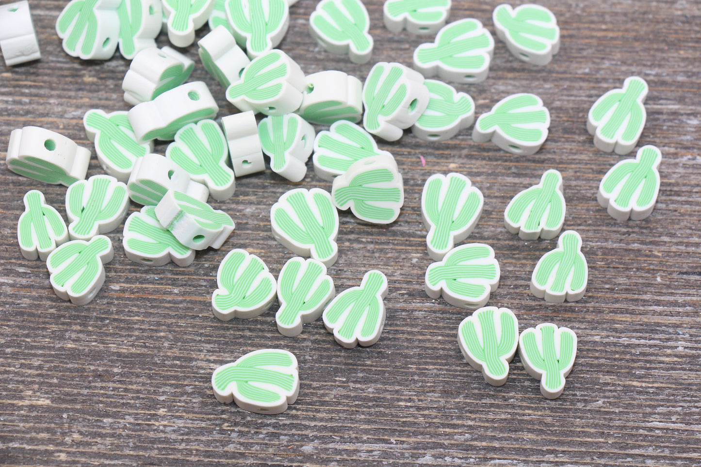 Cactus Polymer Clay Beads, Cactus Cane Beads, Fimo Cane Beads, Jewelry Beads, Beads for Bracelet #148