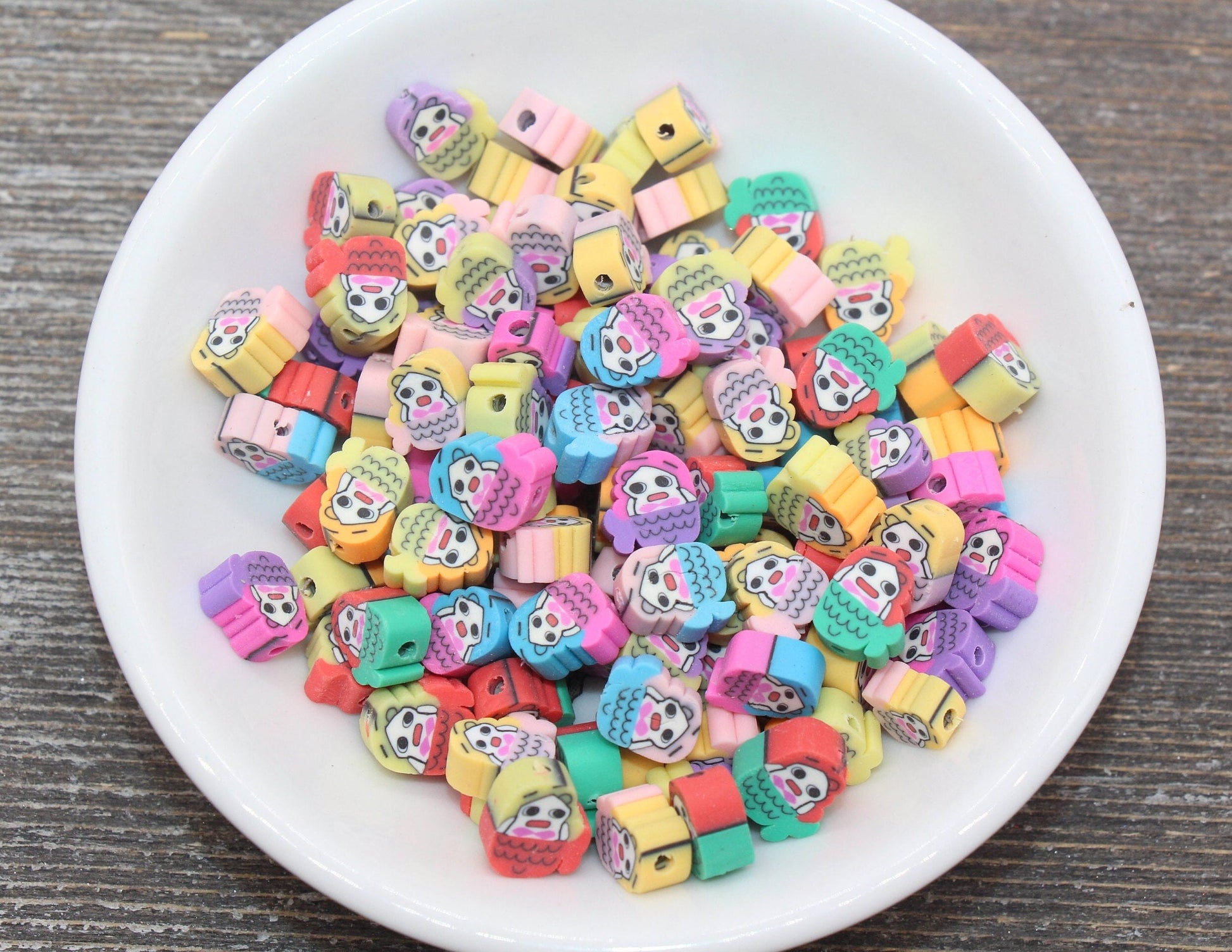 Mermaid Polymer Clay Beads, Assorted Mermaid Cane Beads, Jewelry Beads, Beads for Bracelet #133