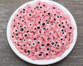 8mm Pink Acrylic Evil Eye Beads