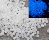 GLOW Matte Glass Beads, 4mm 6/0 Glass Beads, Glow in Dark Frosted White Seed Beads, Rocailles Beads, Beading Supplies #2374