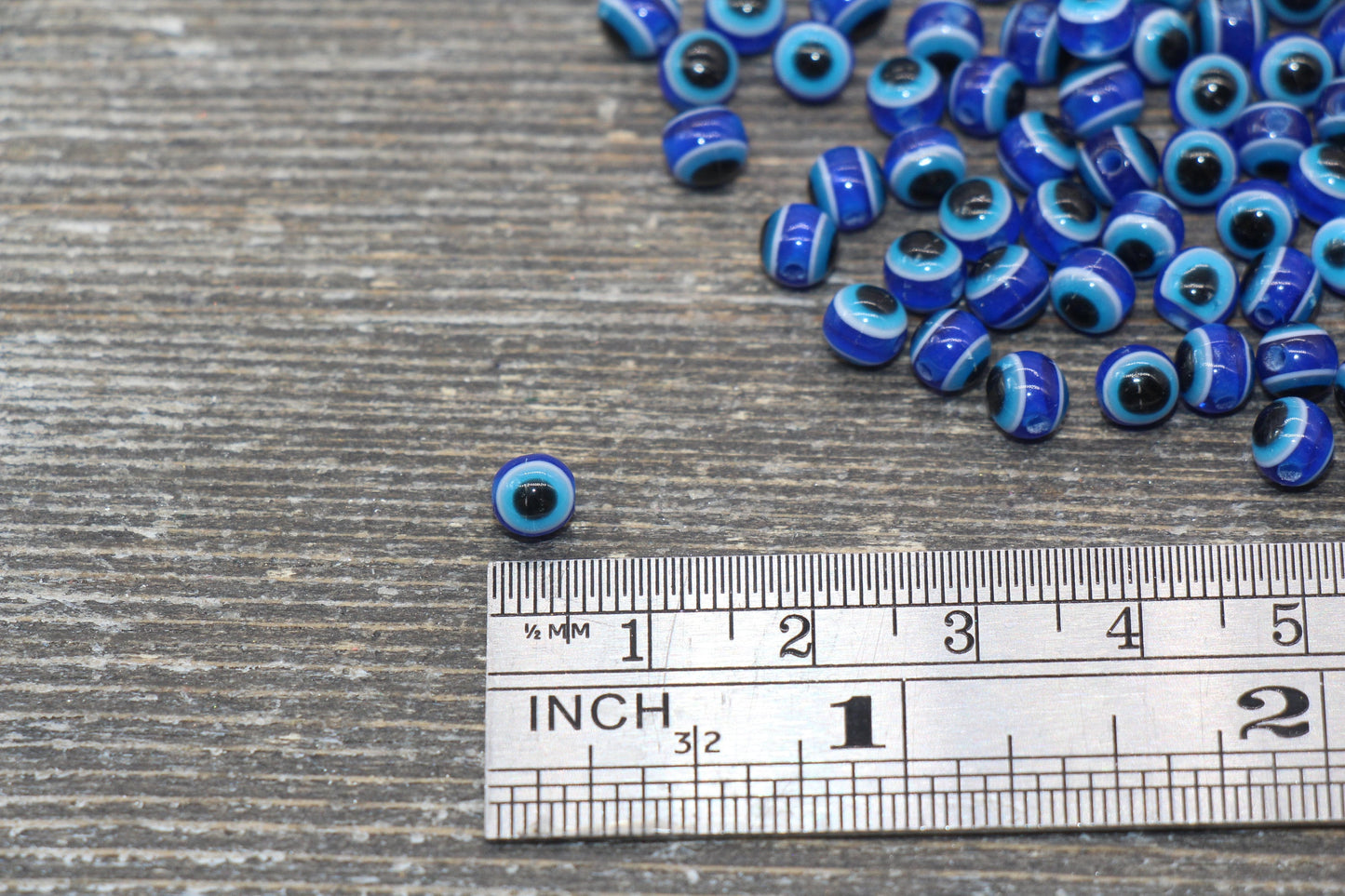 5mm Eyeball Beads, Royal Blue Evil Eye Beads, Round Evil Eyeball Beads, Turkish Eye Beads, Greek Eye Beads, Acrylic Eyeball Beads #2377