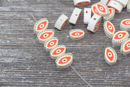 Evil Eye Polymer Clay Beads, Evil Eye Fimo Cane Beads, Evil Eye Beads, Evil Eye Slice Beads #158