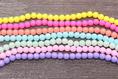 8mm Glass Beads, Round Glass Beads, Jewelry Glass Beads, Bracelet Beads