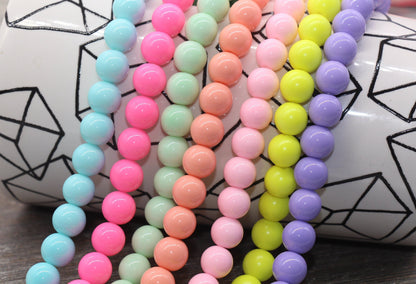 10mm Glass Beads, Round Glass Beads, Jewelry Glass Beads, Bracelet Beads