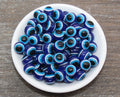 12mm Royal Blue Acrylic Evil Eye Beads #2381