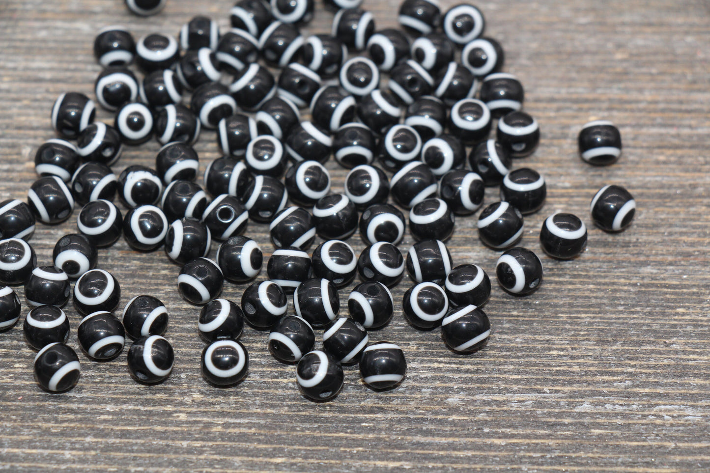 6mm Eyeball Beads, Black Evil Eye Beads, Round Evil Eyeball Beads, Turkish Eye Beads, Greek Eye Beads, Acrylic Eyeball Beads #2383