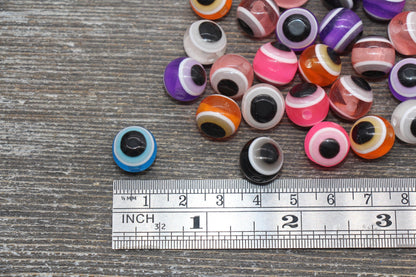 12mm Eyeball Beads, Multicolor Evil Eye Beads, Chunky Round Evil Eye Beads, Turkish Eye Beads, Greek Eye Beads, Acrylic Eyeball Beads #2392