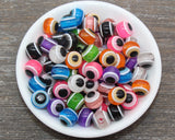 12mm Eyeball Beads, Multicolor Evil Eye Beads, Chunky Round Evil Eye Beads, Turkish Eye Beads, Greek Eye Beads, Acrylic Eyeball Beads #2392