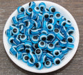 10mm Translucent Blue Acrylic Evil Eye Beads