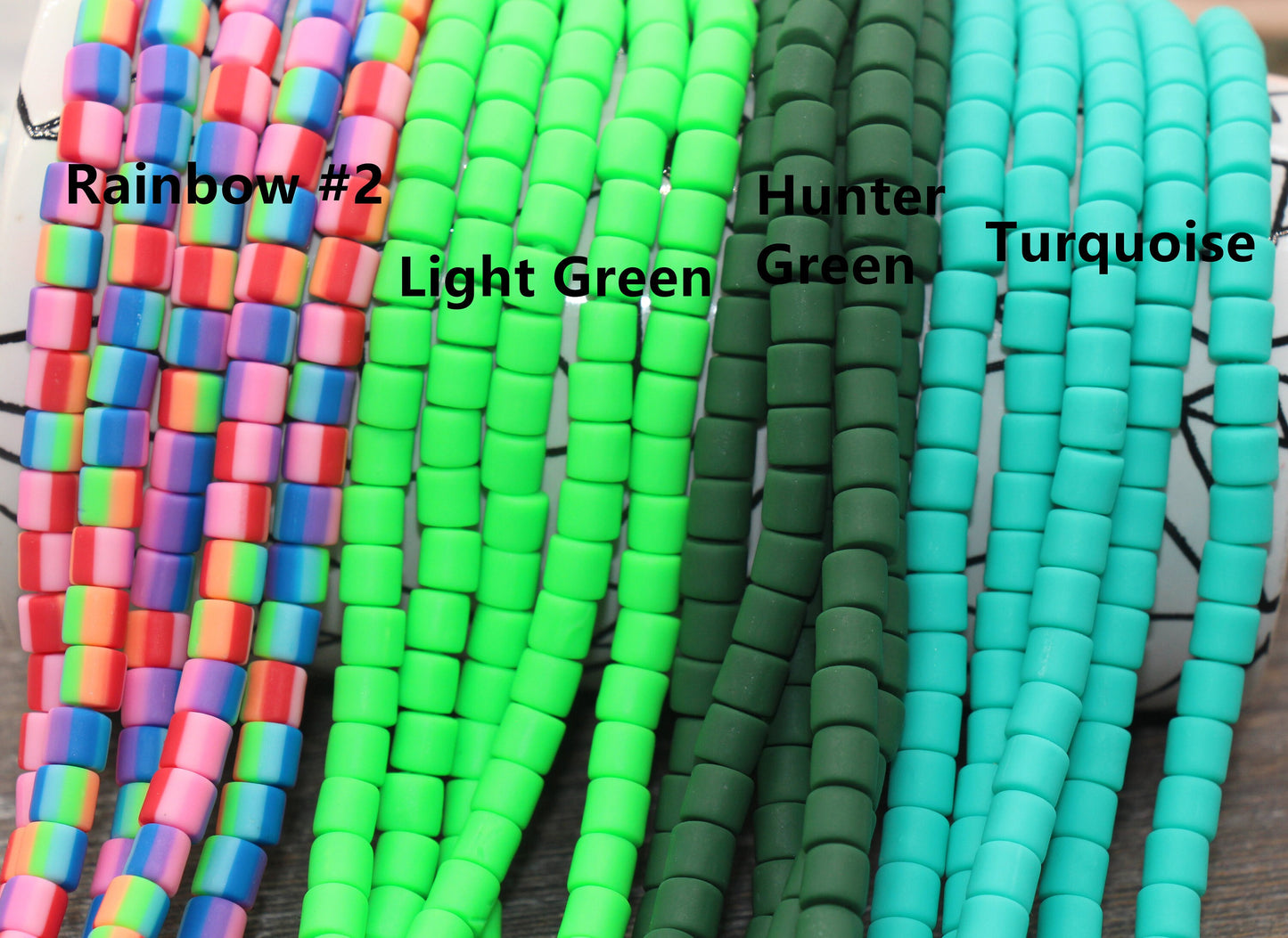 6mm Wide Column Chunky Beads, 15 COLORS Polymer Clay Beads, Heishi Spacer Beads, Clay Tube Beads, Wide Vinyl Heishi Beads