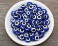 12mm Royal Blue Acrylic Evil Eye Beads #2370