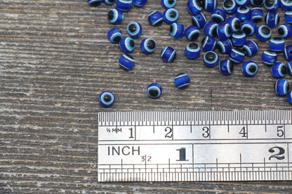 4mm Eyeball Beads, Royal Blue Evil Eye Beads, Round Evil Eyeball Beads, Turkish Eye Beads, Greek Eye Beads, Acrylic Eyeball Beads #2371