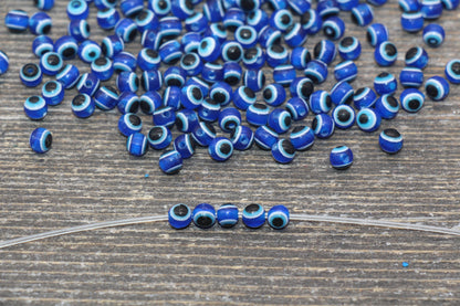 4mm Eyeball Beads, Royal Blue Evil Eye Beads, Round Evil Eyeball Beads, Turkish Eye Beads, Greek Eye Beads, Acrylic Eyeball Beads #2371