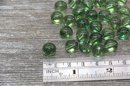 10mm Transparent Green Round Beads, Acrylic Gumball Beads, Green Round Beads, Bubblegum Beads, Plastic Chunky Bead #2401