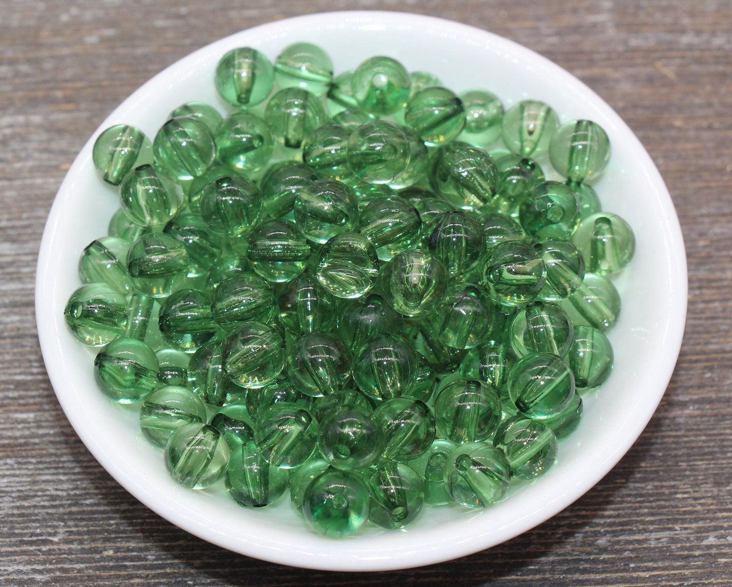 10mm Transparent Green Round Beads, Acrylic Gumball Beads, Green Round Beads, Bubblegum Beads, Plastic Chunky Bead #2401