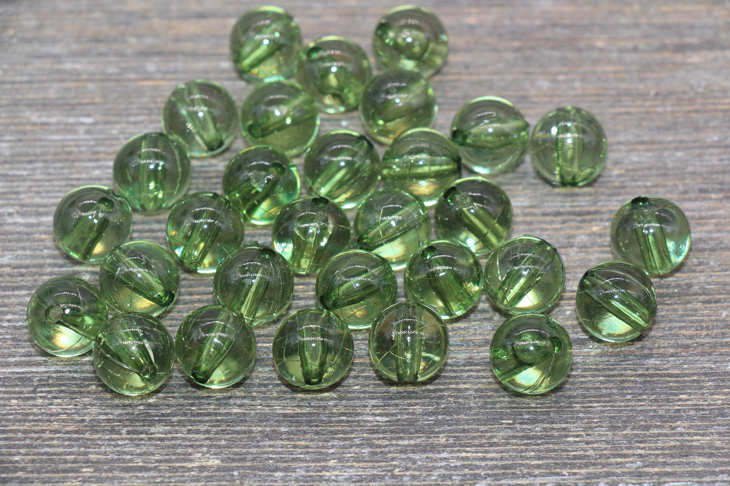 11mm Transparent Green Round Beads, Acrylic Gumball Beads, Green Round Beads, Bubblegum Beads, Plastic Chunky Bead #2402