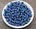 8mm Royal Blue Acrylic Evil Eye Beads #2379
