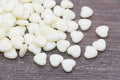 12 x 11mm Ivory Acrylic Heart Beads