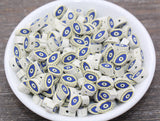 9mm evil eye polymer clay beads, halloween clay charms for bracelets