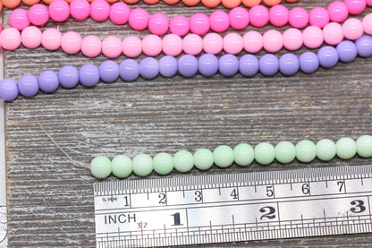 6mm Glass Beads, Round Glass Beads, Jewelry Glass Beads, Bracelet Beads