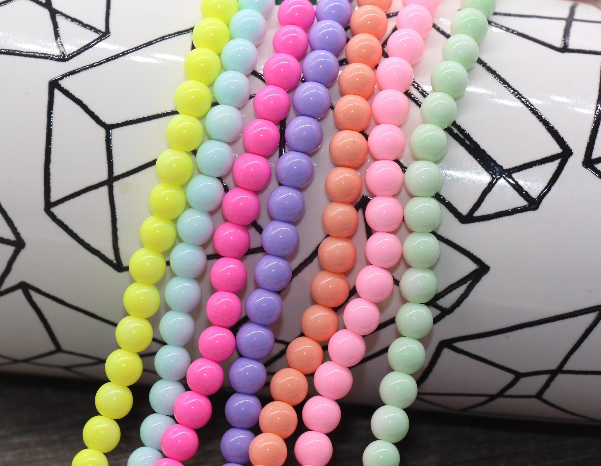 6mm Glass Beads, Round Glass Beads, Jewelry Glass Beads, Bracelet Beads