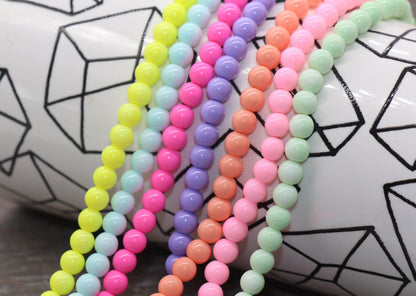 6mm Glass Beads, Round Glass Beads, Jewelry Glass Beads, Bracelet Beads