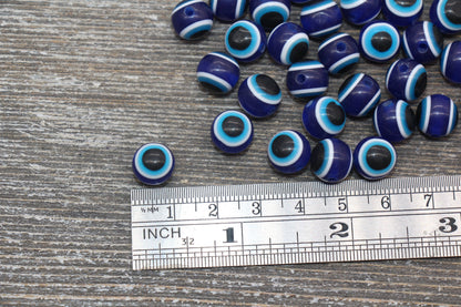 10mm Royal Blue Eyeball Beads, Chunky Round Evil Eyeball Beads, Turkish Eye Beads, Greek Eye Beads, Acrylic Eyeball Beads #2380