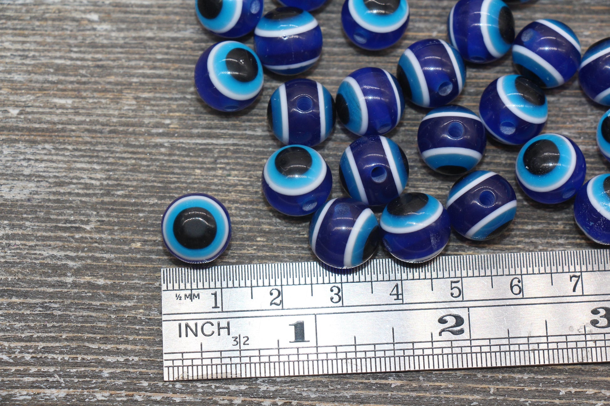12mm Eyeball Beads, Royal Blue Evil Eye Beads, Chunky Round Evil Eye Beads, Turkish Eye Beads, Greek Eye Beads, Acrylic Eyeball Beads #2381