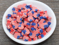 10mm patriotic american flag polymer clay beads, flag clay charms for bracelets