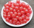 12mm Jelly Red AB with Glitter Acrylic Gumball Beads
