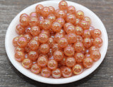 10mm Jelly AB with Glitter Gumball Beads, Iridescent Acrylic Loose Beads, Bubblegum Beads, Sparkle Glossy Chunky Round Beads #2527