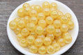 12mm Jelly Yellow AB with Glitter Acrylic Gumball Beads