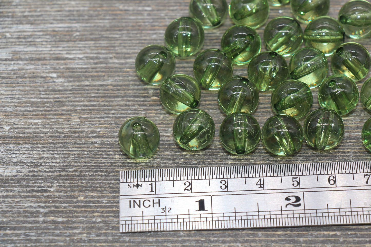 11mm Transparent Green Round Beads, Acrylic Gumball Beads, Green Round Beads, Bubblegum Beads, Plastic Chunky Bead #2402