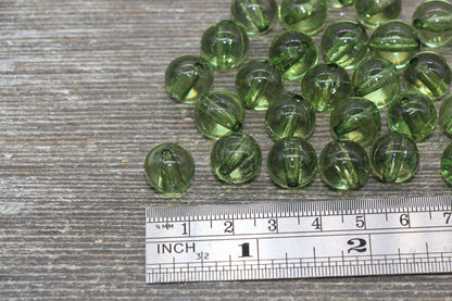 11mm Transparent Green Round Beads, Acrylic Gumball Beads, Green Round Beads, Bubblegum Beads, Plastic Chunky Bead #2402