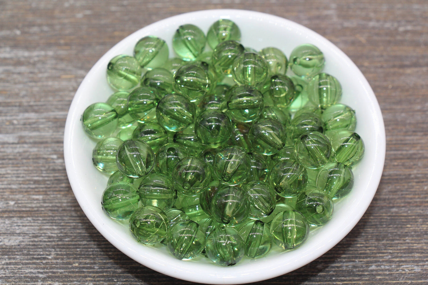 11mm Transparent Green Round Beads, Acrylic Gumball Beads, Green Round Beads, Bubblegum Beads, Plastic Chunky Bead #2402