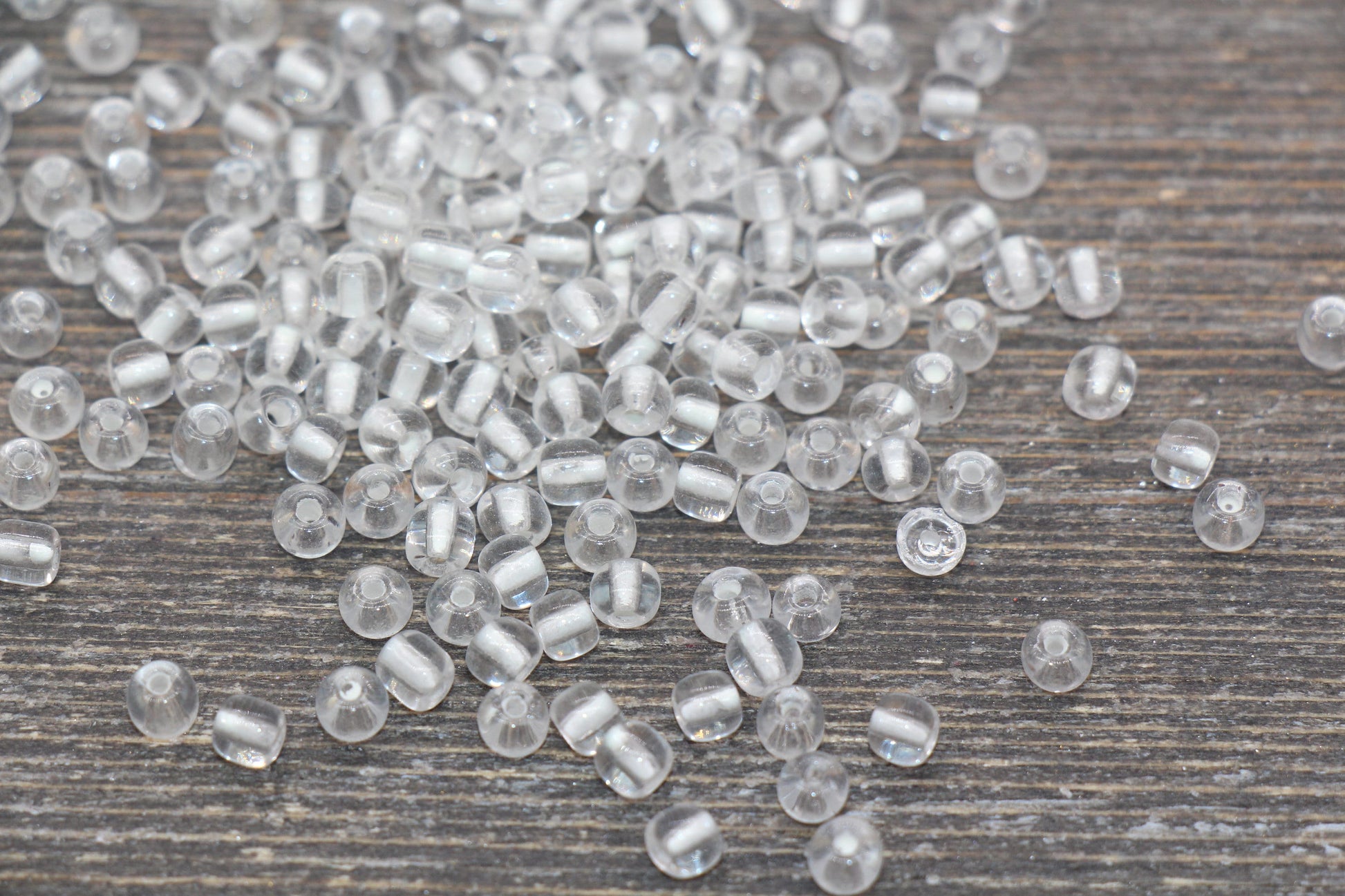 GLOW Glass Beads, 4mm 6/0 Glass Beads, Glow in Dark Transparent Beads with White Lining Beads, Rocailles Beads, Beading Supplies #2495