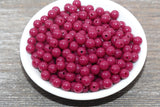 8mm Dark Ruby Pink Acrylic Gumball Beads