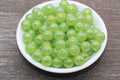 12mm Jelly Green AB with Glitter Acrylic Gumball Beads