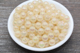 10mm Ivory AB with Glitter for Crafts Acrylic Gumball Beads