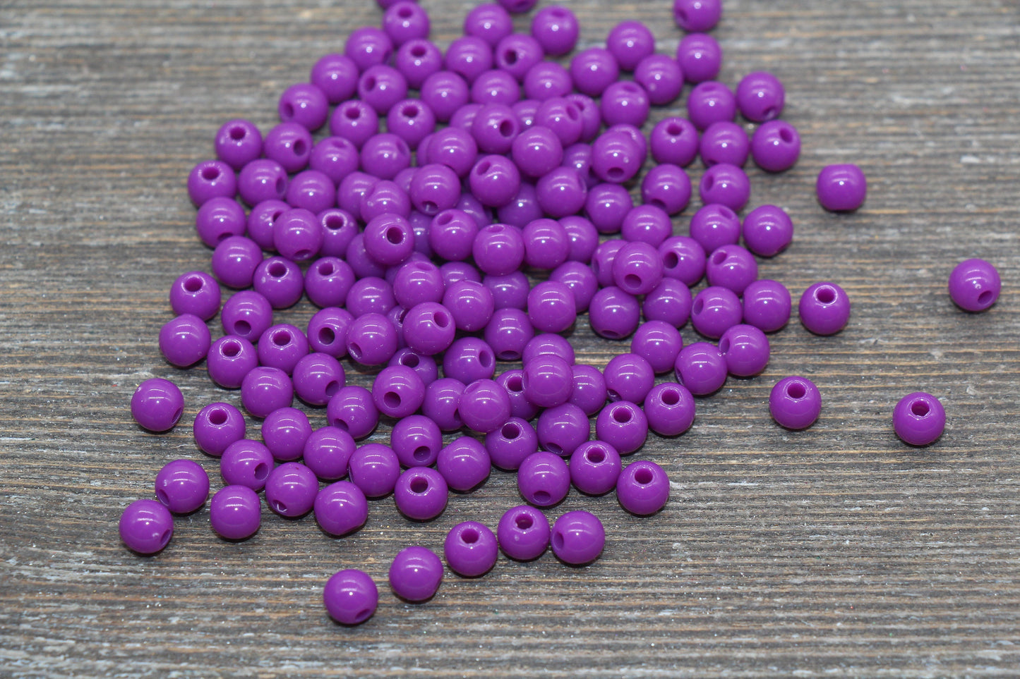 6mm Violet Purple Gumball Beads, Round Acrylic Purple Loose Beads, Bubblegum Beads, Chunky Beads, Bubble Gum Beads, Smooth Round Beads #1352