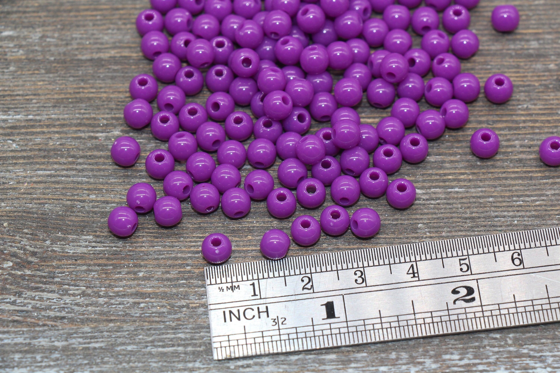 6mm Mulberry Purple Gumball Beads, Round Acrylic Purple Loose Beads, Bubblegum Beads, Chunky Beads, Bubble Gum Beads, Smooth Round Beads #98