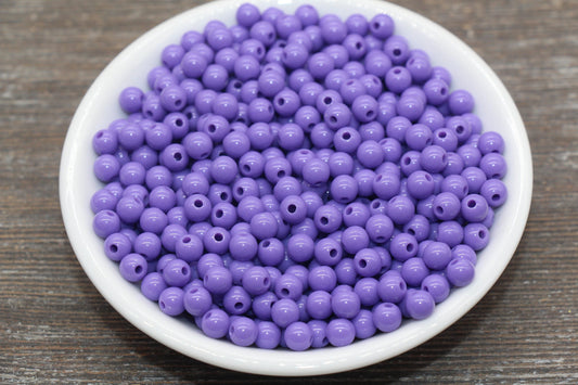 6mm Purple Gumball Beads, Round Acrylic Purple Loose Beads, Bubblegum Beads, Chunky Beads, Bubble Gum Beads, Smooth Round Beads #636