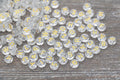 7mm Transparent with Gold Acrylic Letter Beads
